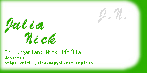 julia nick business card